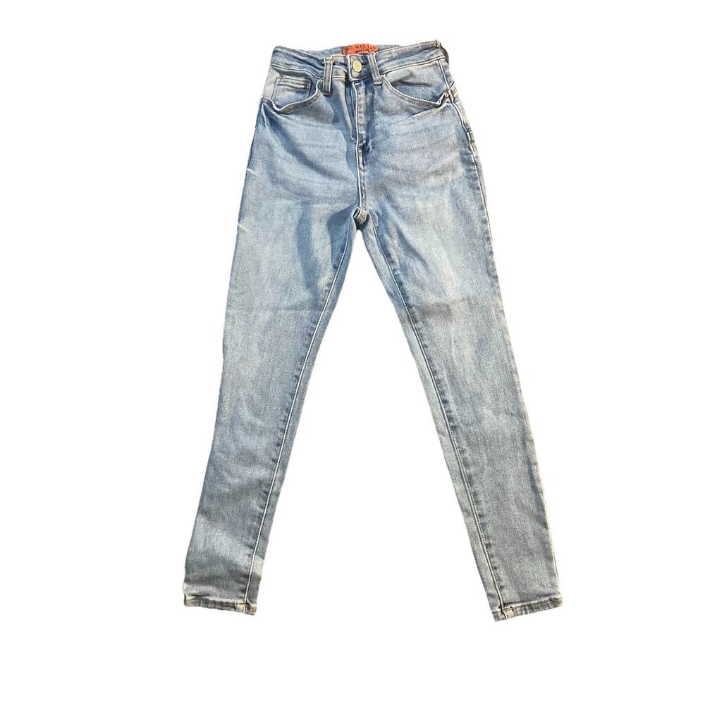Wax Jean Butt Women's White Wash Blue Jeans Denim Skinny Jeans Button Sz 1